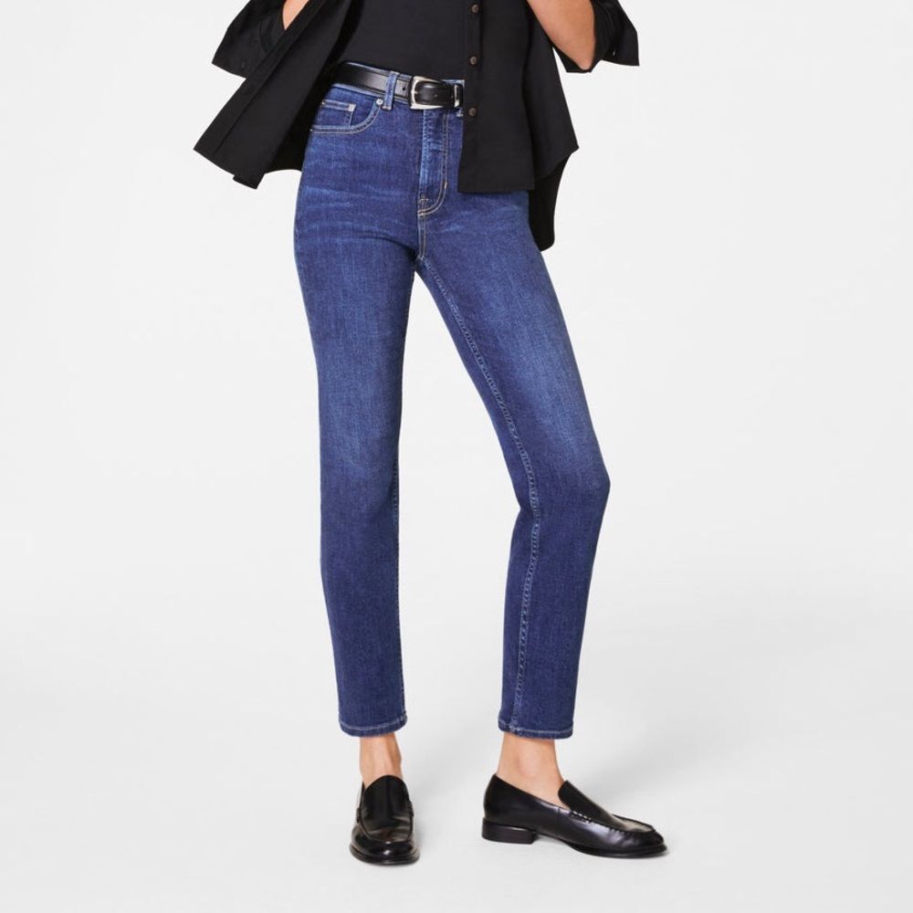 SPANX Dark Indigo Cropped Ankle Jeans